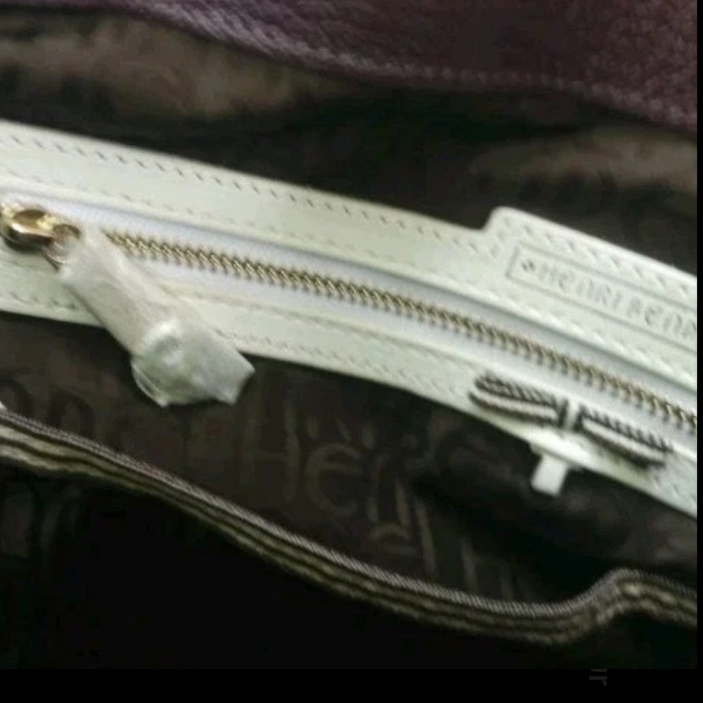 Henri Bendel Carlyle Purple Pebbled Leather Satchel - Picture 10 of 11